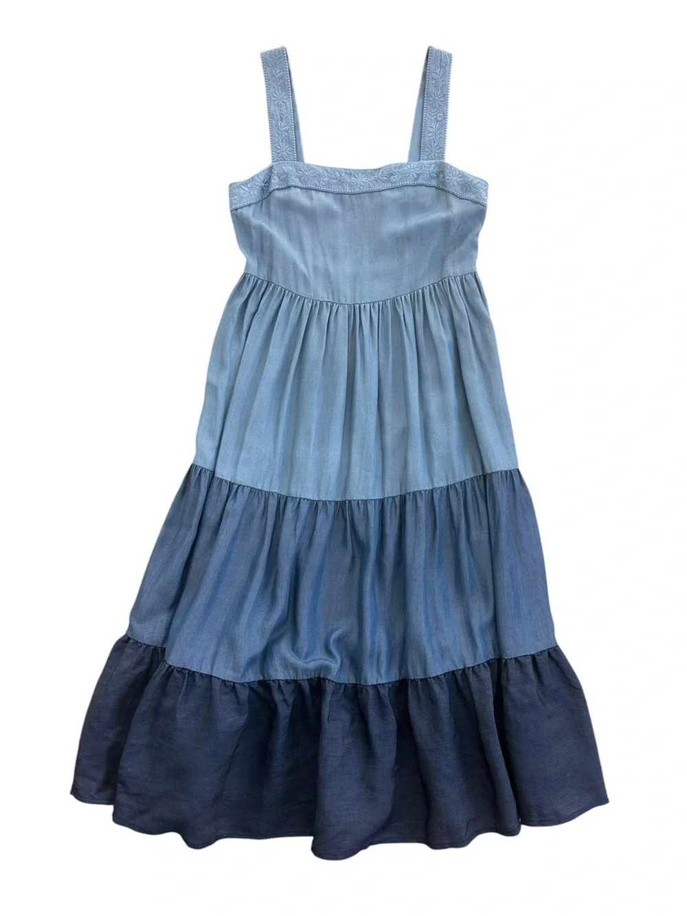 Kate Spade Brooke Street Chambray Tiered Midi Dress